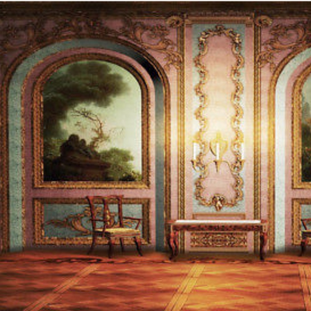 LARGE - Photo Realistic French Manor Interior Decor Backdrop - 9'x6' LIKE NEW